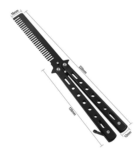 Inralimot Butterfly Comb,Combs Stainless Steel Folding Practice Combs, Practice Comb Hair Styling Tools Balisong Comb - Image 2