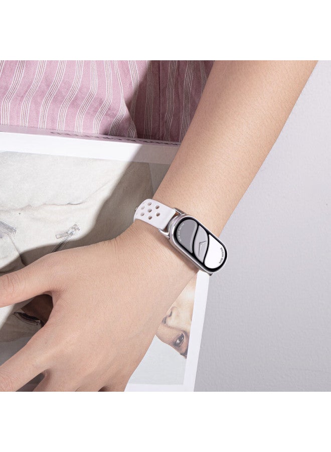 Binghong Silicone Strap For Xiaomi Mi Band 8/9/10 Nfc Ceramic Edition - Snow White, Suitable For Men And Women - Image 5