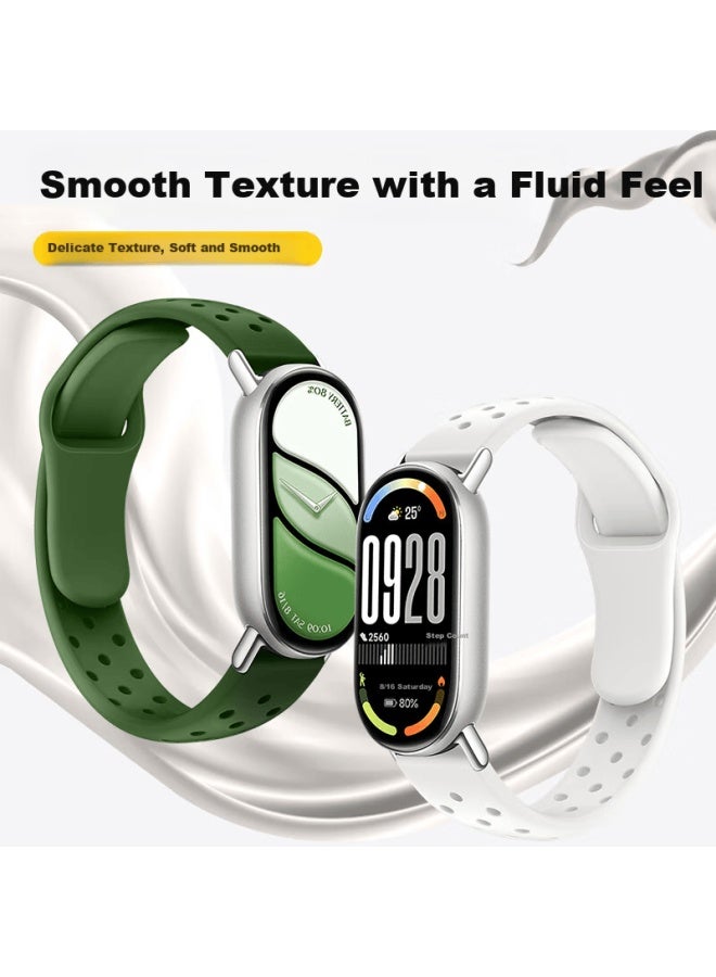 Binghong Silicone Strap For Xiaomi Mi Band 8/9/10 Nfc Ceramic Edition - Snow White, Suitable For Men And Women - Image 2