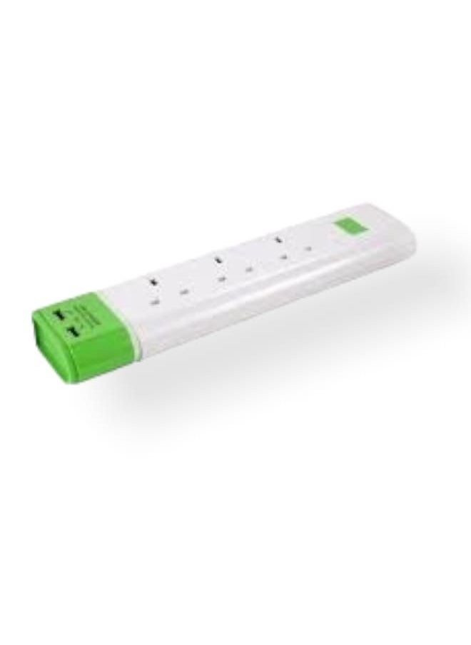 NICE - 3-Way Electric Power Extension Socket With 2 USB Port - Image 1