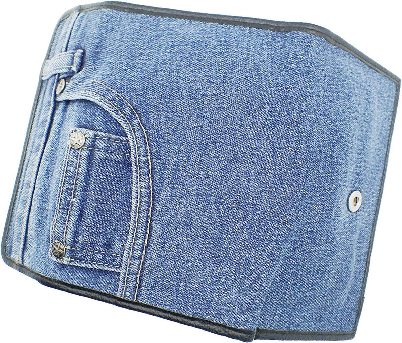 Bijoux de Ja Upcycling Denim Trifold Money Coin ID Window Card Holder Organizer Compact Short Wallet Purse - Image 3