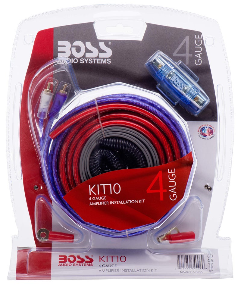 BOSS Audio Systems KIT10 4 Gauge Amplifier Installation Wiring Kit - A Car Helps You Make Connections and Brings Power to Your Radio, Subwoofers Speakers - Image 1