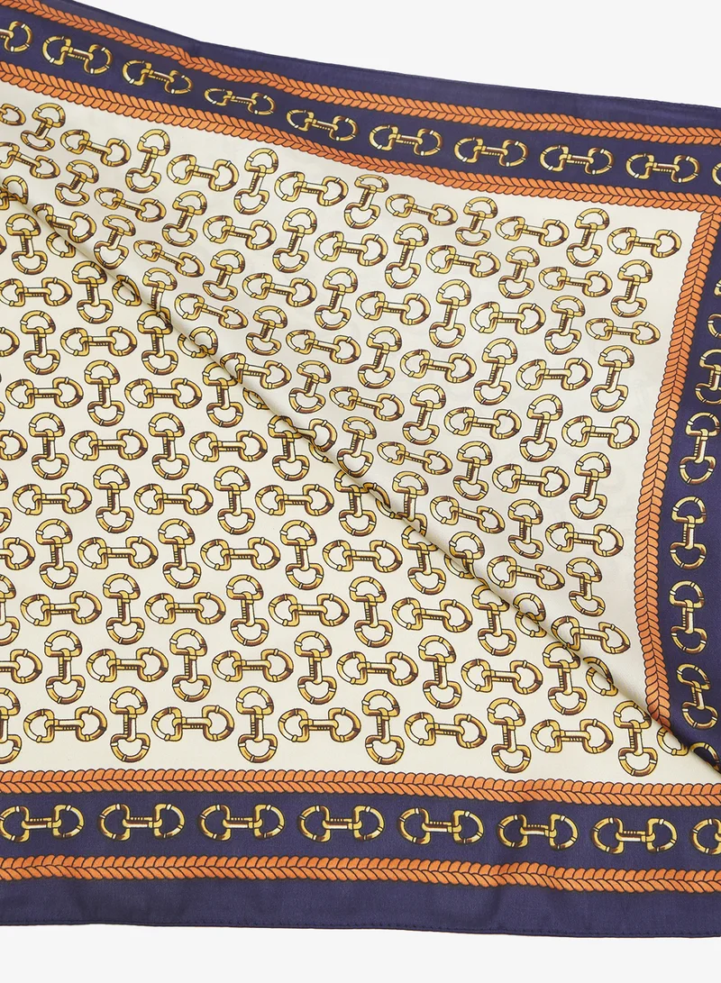 Ginger Silk Printed Summer Scarf Small