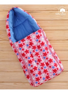 babyhug Babyhug 100% Cotton Star Print Sleeping Bag & Carry Nest for 0-6 Months - Pink, L 70 x B 28 cm, Soft & Lightweight 