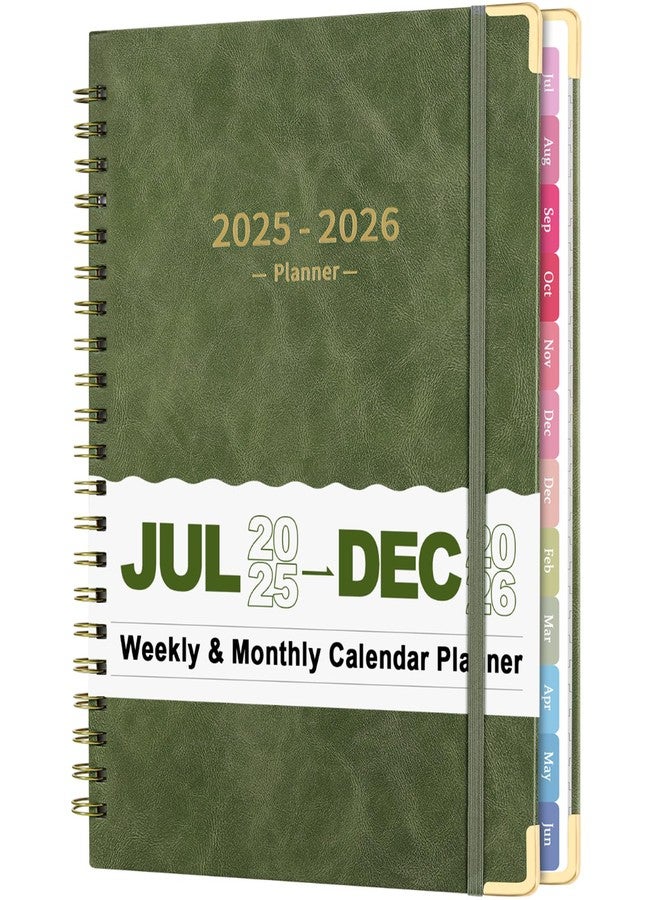Fetinar July 2025 - June 2026 Planner,Academic Planner 2025-2026, Hardcover Weekly & Monthly Agenda Planning Book, 8.5" x 11", Daily Calendar with Tabs, College School Organizer for Student Teacher (Green) - Image 1
