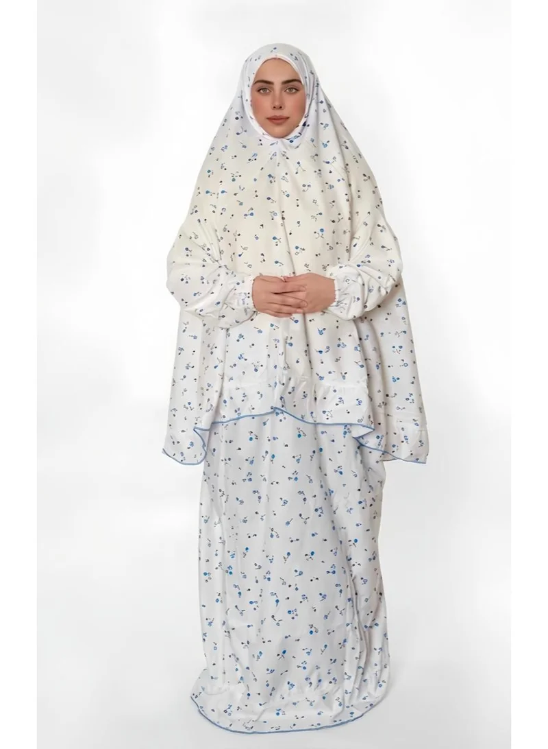 Two pieces islamic prayer robe dress set with sleeve