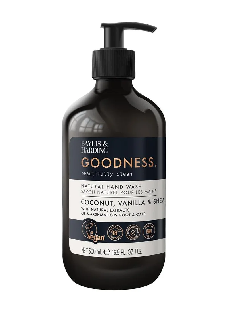 Baylis & Harding Goodness Coconut, Vanilla & Shea Hand Wash, 500ml | Natural Nourishing Hand Soap with Marshmallow Root & Oats | Vegan | Gentle & Moisturising