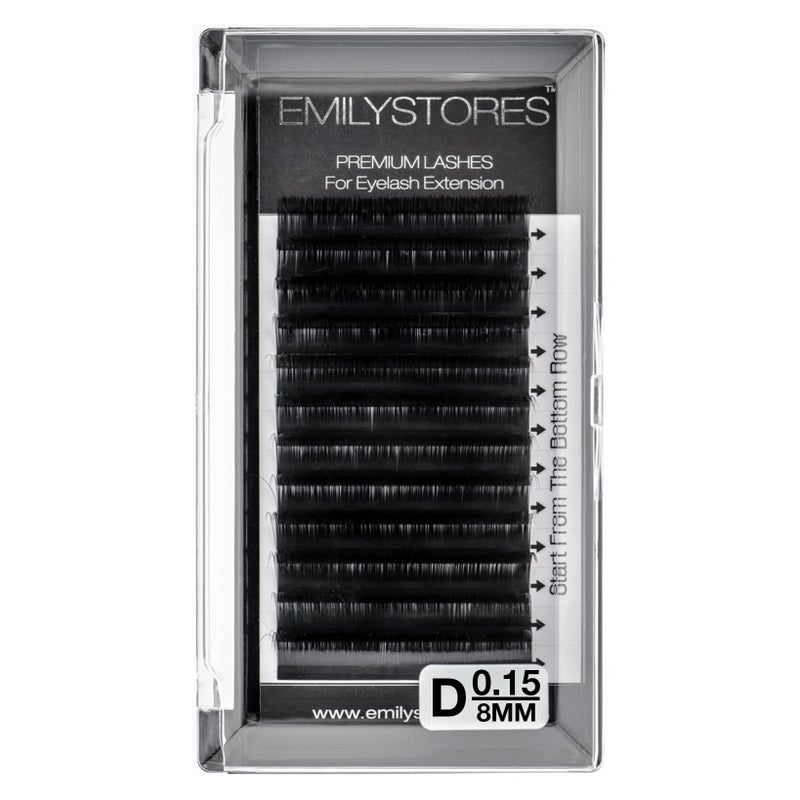 EMILYSTORES Eyelash Extensions 015mm Thickness D Curl Length 8mm Volume Individual eyelashes For Lash Extension015D8mm