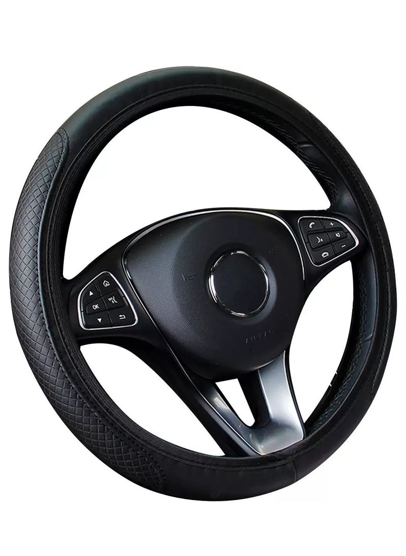 LAIAOCISI Luxury Universal Steering Wheel Cover For Medium Size Universal Car Accessories Interior Black&Blue  - Image 1