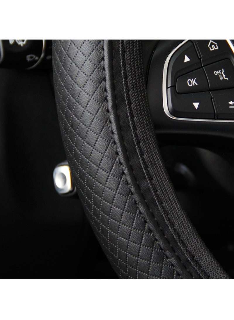 LAIAOCISI Luxury Universal Steering Wheel Cover For Medium Size Universal Car Accessories Interior Black&Blue  - Image 2