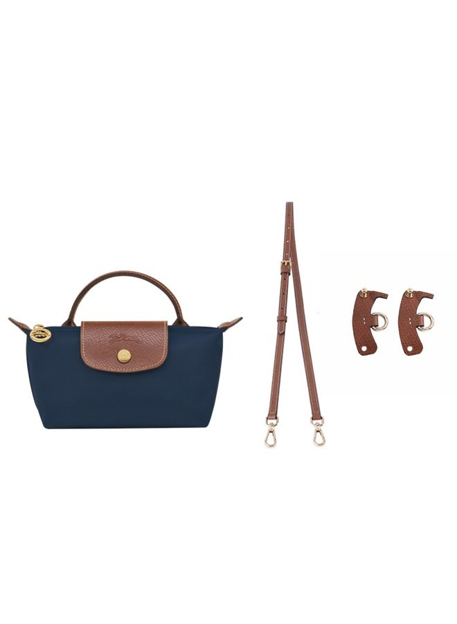 Long Women's Mini handbag,Crossbody Bags,Shoulder Bag Shoulder strap with buckle,Navy Classic Style - Image 1