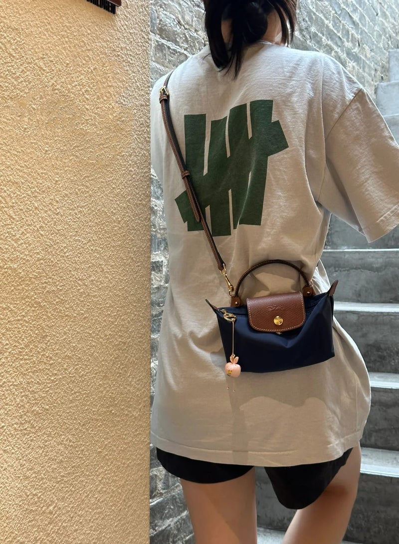 Long Women's Mini handbag,Crossbody Bags,Shoulder Bag Shoulder strap with buckle,Navy Classic Style - Image 4