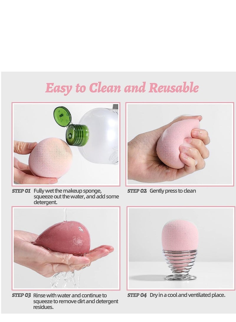 كيكي طقم هدايا مكون من إسفنجة مزج مستحضرات التجميل مع زجاجة - 6 قطع متعدد الألوان والأشكال - Image 4