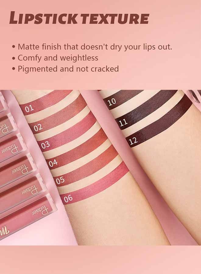 pudaier Velvet Lip Glaze(No.08),Has A Refreshing Texture, Easy To Color, Does Not Touch The Cup,Has A Long-Lasting Moisturizing Effect, With A Matte And Lip Filling Effect,Suitable For Use During Makeup - Image 4