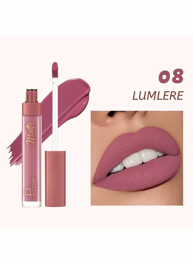 pudaier Velvet Lip Glaze(No.08),Has A Refreshing Texture, Easy To Color, Does Not Touch The Cup,Has A Long-Lasting Moisturizing Effect, With A Matte And Lip Filling Effect,Suitable For Use During Makeup - Image 2