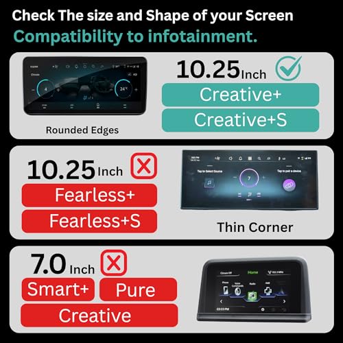 Wisely Pack 4 - Screen Guard for TATA NEXON CREATIVE Plus + & CREATIVE+S (2023) Car Display Protector - 10.25 INCH INFOTAINMENT [Round Edge] +7 INCH INSTRUMENT CLUSTER + STEERING + AC Console - Stereo Car Accessories - Image 2