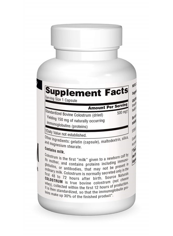 Source Naturals كولستروم يحتوي على 30 في المئة من الأجسام المضادة - 120 كبسولة - Image 2