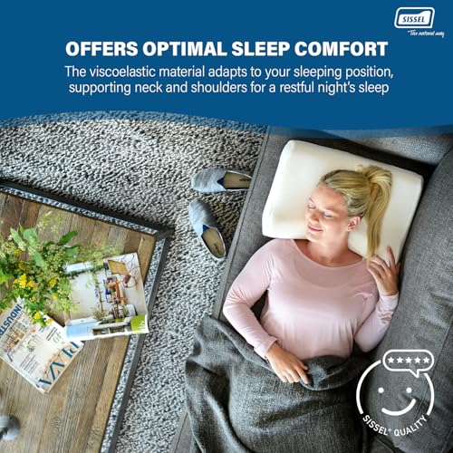 SISSEL Classic Plus Neck Pillow | Orthopedic, Height-Adjustable, Ergonomic | Ventilation System, Polyurethane Foam | Ideal for Back & Neck Pain | Skin-Friendly Cover | 18.5x13x4.3/5.5 inches - Image 5