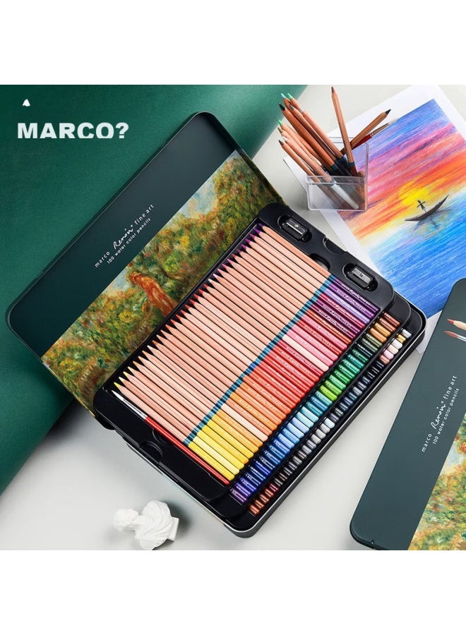 Marco Renoir Water-soluble Colored Pencils, 100 Colors, Tin Box Set, Professional Art Supplies Recommended By Art Teachers, Drawing And Coloring Pencils, Professional Art Student Birthday Gift, Back-to Supplies, Sketching - Image 5