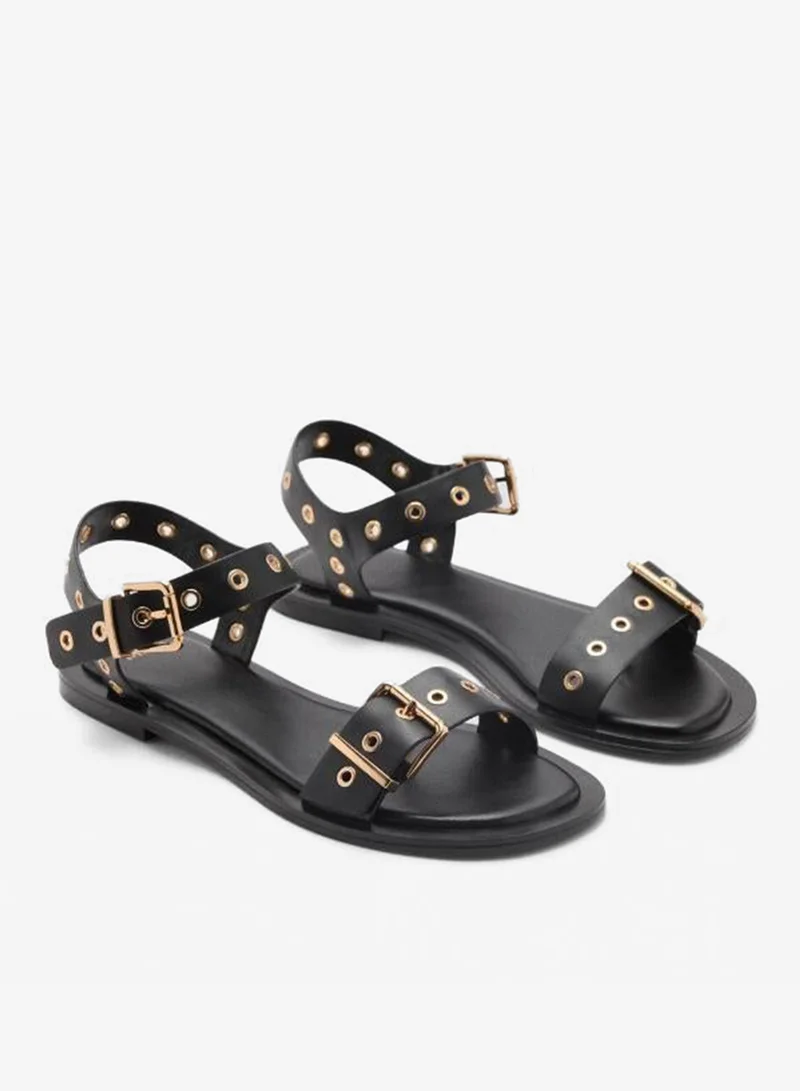 MANGO strappy sandals with eyelets