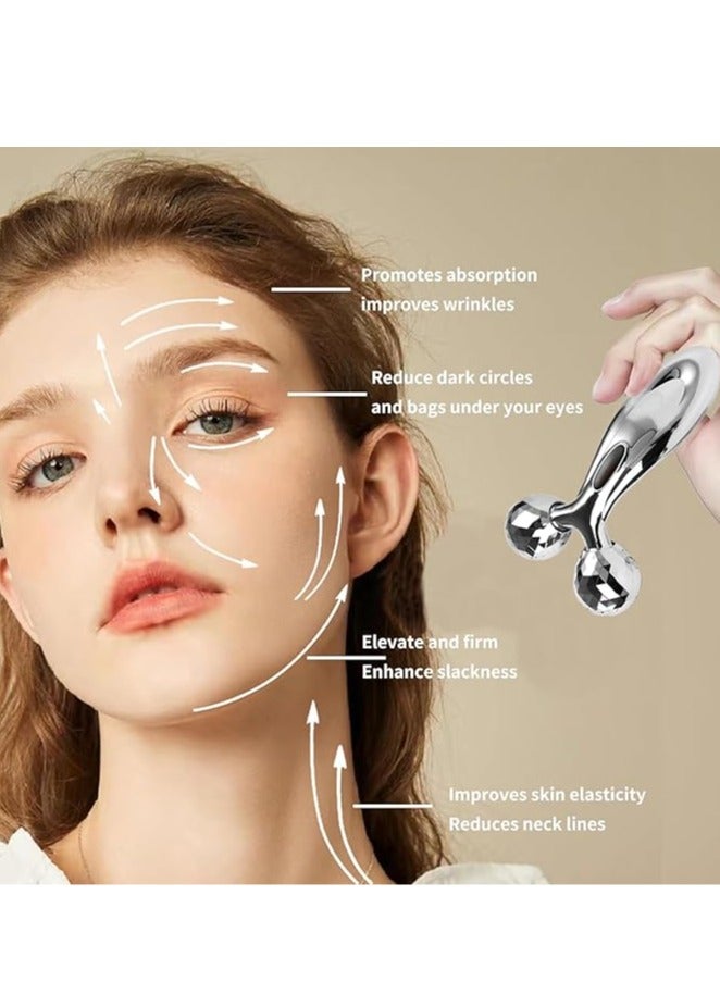 Generic Y-Shape Face Roller 3D Massager Silver  - Image 2