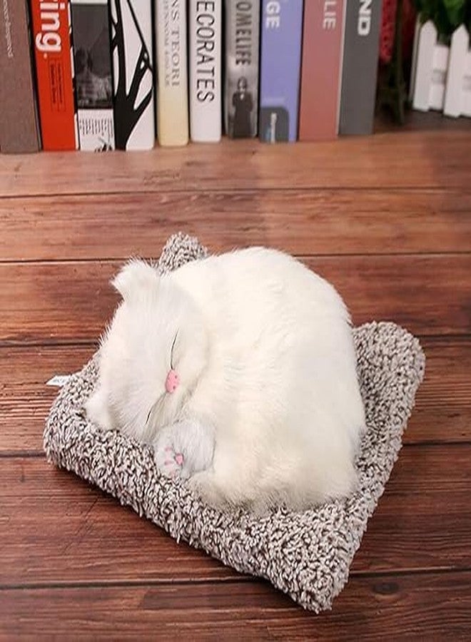 RPC99 Plastic Sleeping Cat Design Showpiece | Home Decor |Gift For Kids Car Dashboard Accessories 130G | 14Cm X 19Cm X 5Cm (White) - Image 2