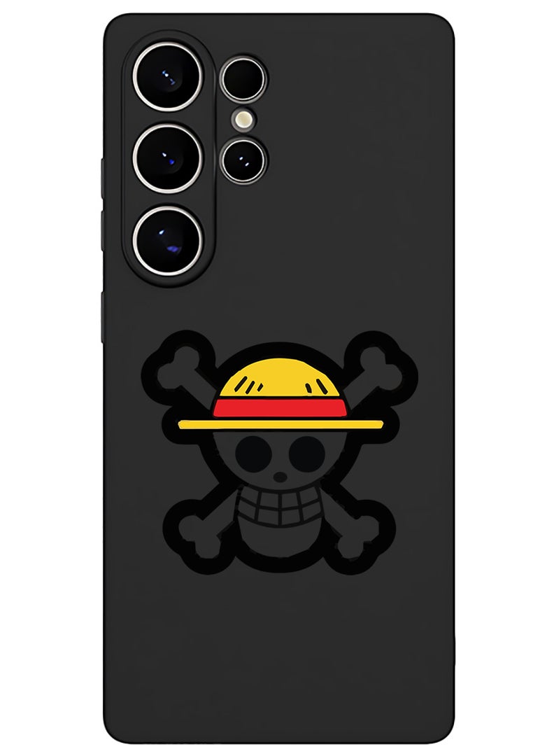 Theodor Protective Slim Fit Case Liquid Silicone Cover with Full Body Protection Anti-Scratch Shockproof Case For Samsung Galaxy S25 Ultra (Black) - Skull  - Image 1