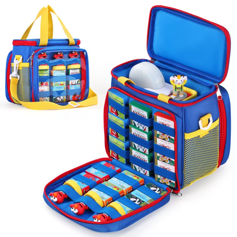 Jaffzora حقيبة حمل متوافقة مع مجموعة كتب Little Tikes Story Dream Machine، حقيبة تخزين محمولة لكتب القصص، ولعب الصوت، والشخصيات مع مقبض وحزام كتف - Image 1