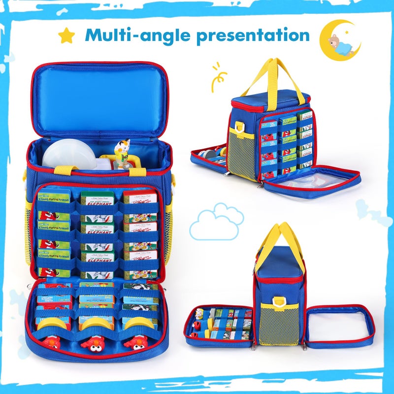 Jaffzora حقيبة حمل متوافقة مع مجموعة كتب Little Tikes Story Dream Machine، حقيبة تخزين محمولة لكتب القصص، ولعب الصوت، والشخصيات مع مقبض وحزام كتف - Image 4