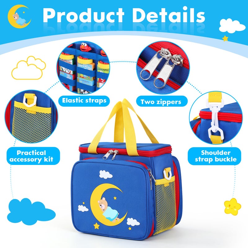 Jaffzora حقيبة حمل متوافقة مع مجموعة كتب Little Tikes Story Dream Machine، حقيبة تخزين محمولة لكتب القصص، ولعب الصوت، والشخصيات مع مقبض وحزام كتف - Image 2