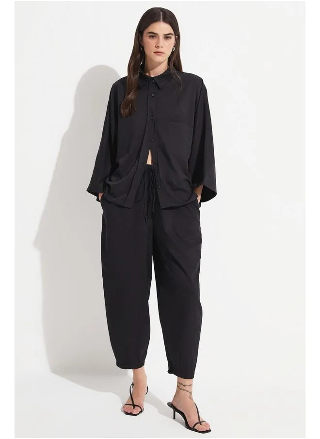 جون June Shirt & Trousers Set Black