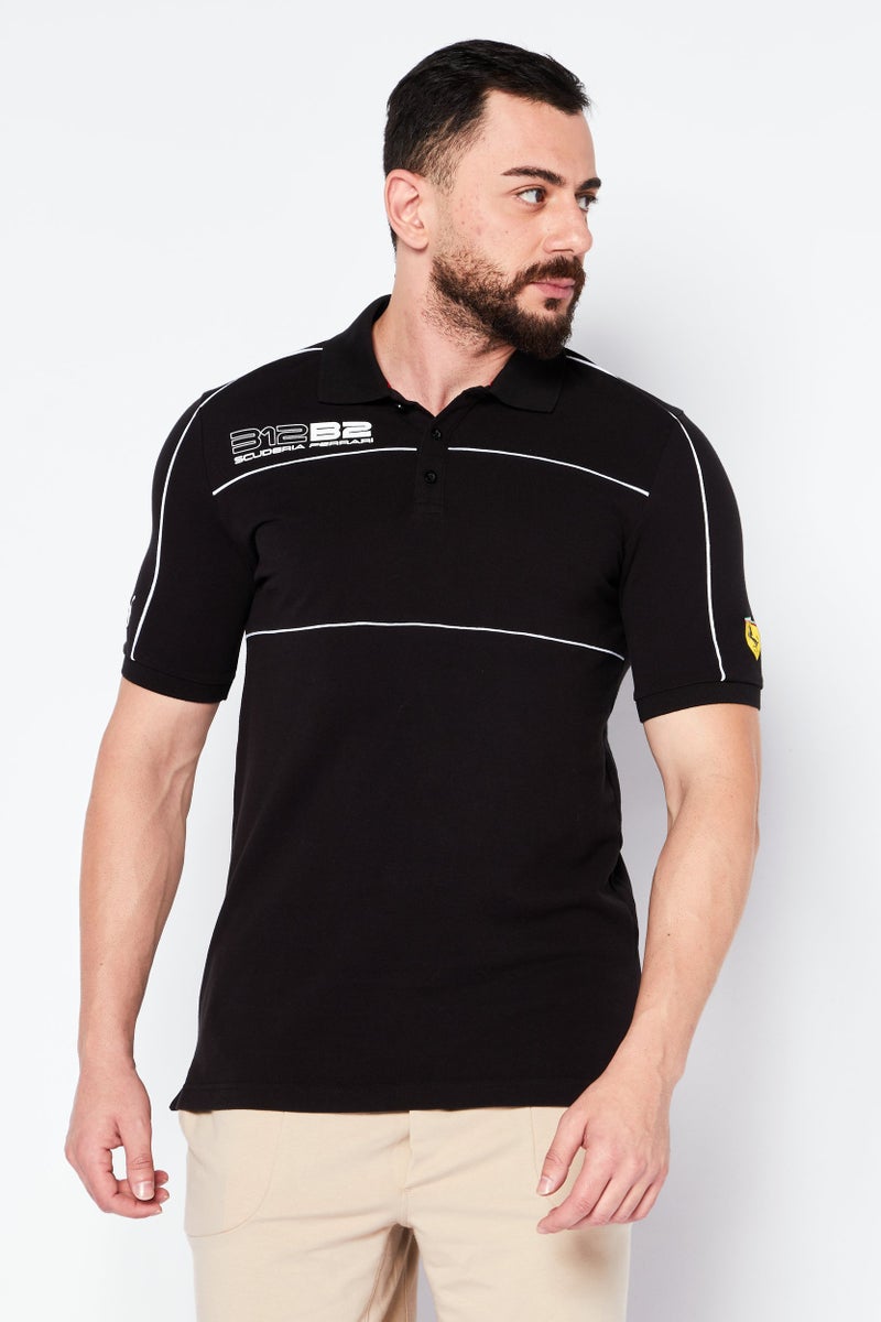 PUMA Puma x Scuderia Ferrari Men Sportswear Fit Short Sleeve Training Polo Shirt, Black  - Image 1