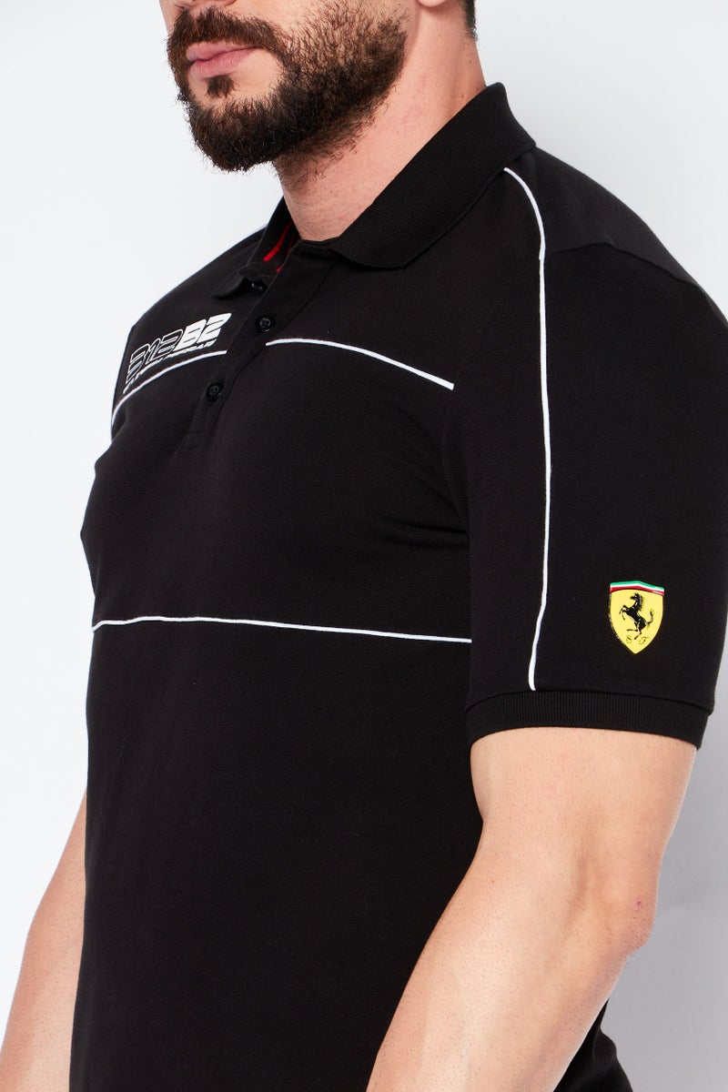 PUMA Puma x Scuderia Ferrari Men Sportswear Fit Short Sleeve Training Polo Shirt, Black  - Image 3