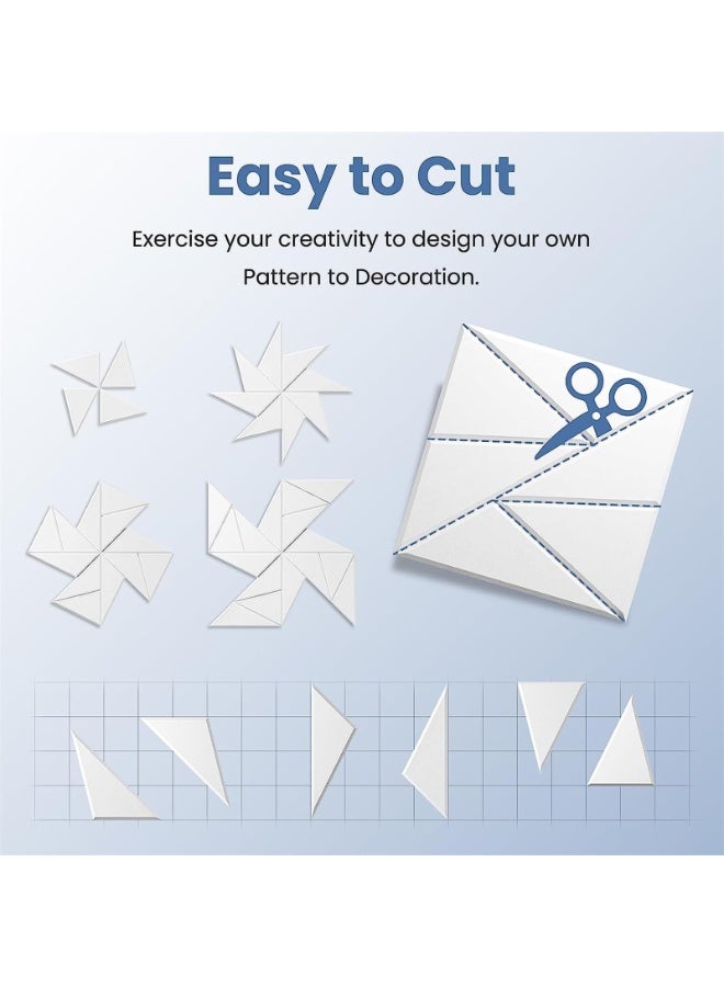 يُسلِّم عبوة من 12 لوحًا صوتيًا ذاتي اللصق، ألواح إسفنجية عازلة للصوت، 12 بوصة × 12 بوصة × 0.4 بوصة، ألواح صوتية عالية الكثافة، ألواح جدارية عازلة للصوت للاستخدام المنزلي أو المكتبي (اللون: أبيض) - Image 2