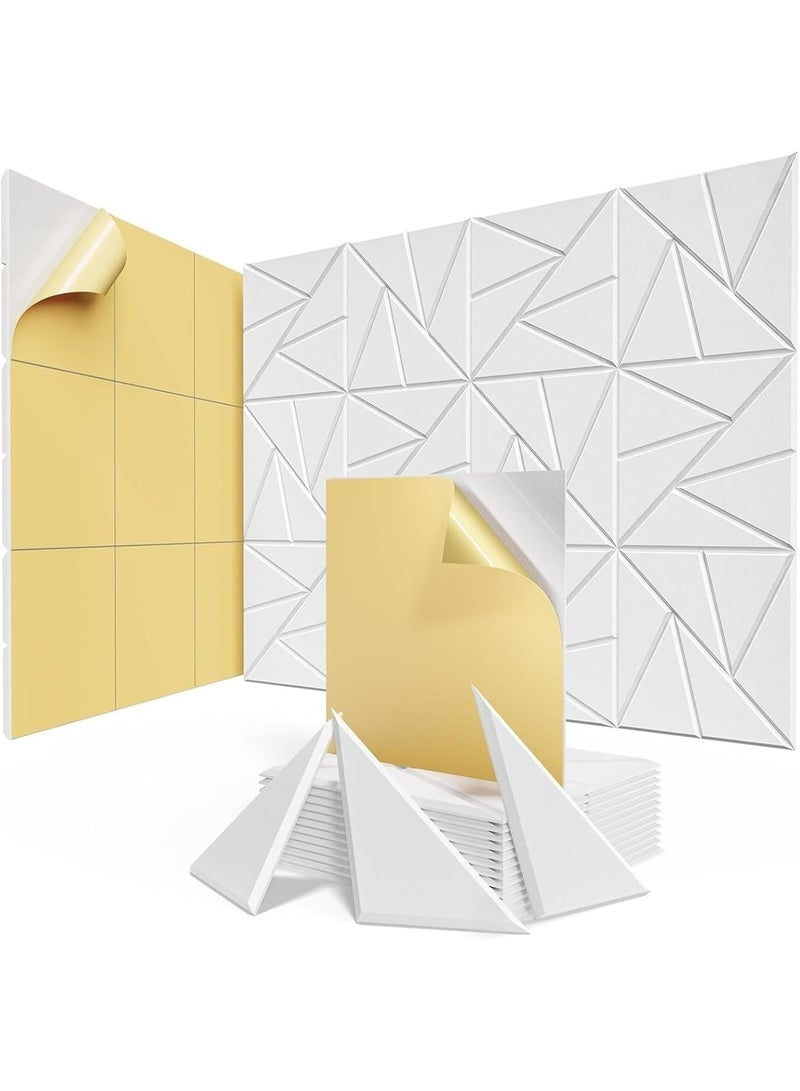 يُسلِّم عبوة من 12 لوحًا صوتيًا ذاتي اللصق، ألواح إسفنجية عازلة للصوت، 12 بوصة × 12 بوصة × 0.4 بوصة، ألواح صوتية عالية الكثافة، ألواح جدارية عازلة للصوت للاستخدام المنزلي أو المكتبي (اللون: أبيض) - Image 1