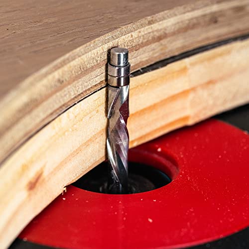SpeTool Spiral Flush Trim Router Bit 1/4 Inch Shank 1-1/8 Inch Cutting Length Extra Long 3 Inch OVL, UP Down Compression Pattern Template Router Bit for Wood Trimming - Image 5