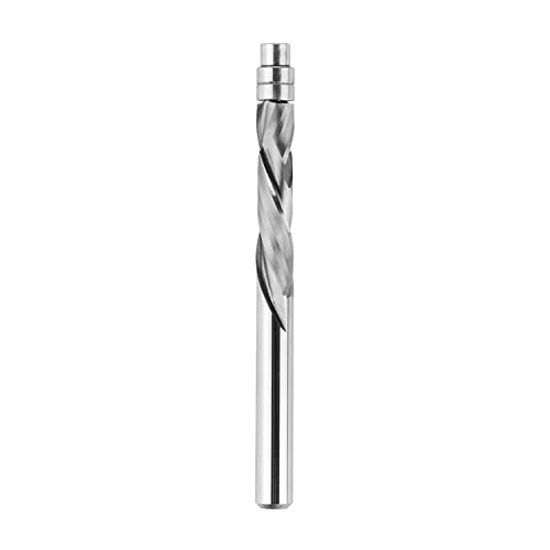 SpeTool Spiral Flush Trim Router Bit 1/4 Inch Shank 1-1/8 Inch Cutting Length Extra Long 3 Inch OVL, UP Down Compression Pattern Template Router Bit for Wood Trimming - Image 1