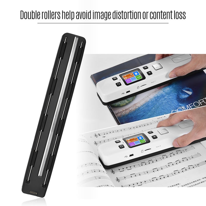 Portable Scanner: HD 300/600/1050DPI Resolution - Double Roller Zero Margin Design Handheld Wand Scanner for Home Office Document Scanning - Image 3