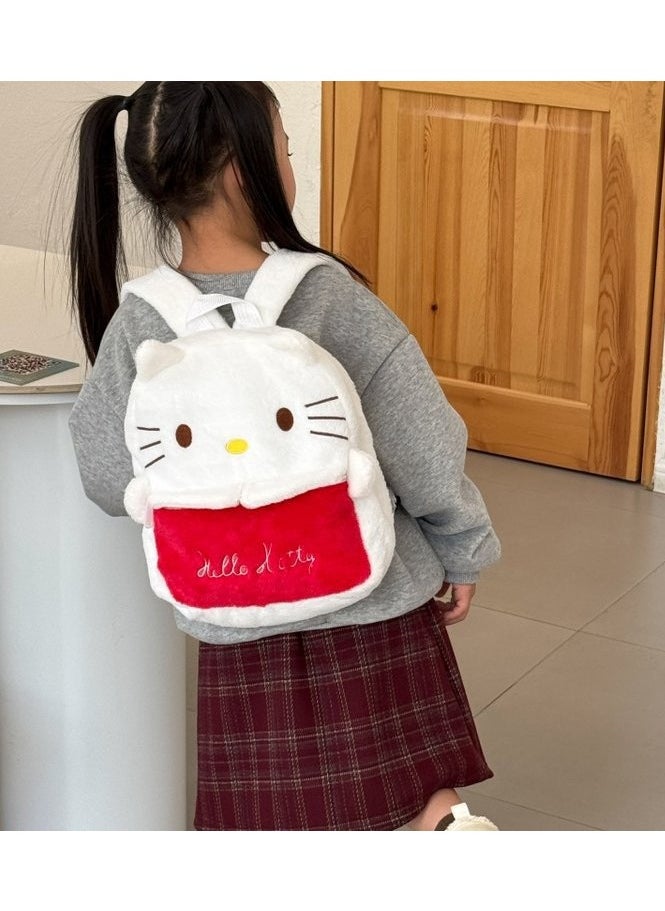 Sanrio HelloKitty Plush Backpack, Mini Cartoon Double Strap Shoulder Bag, Soft Fluffy Casual Backpack for Women, Best Gifts for Her  - Image 2