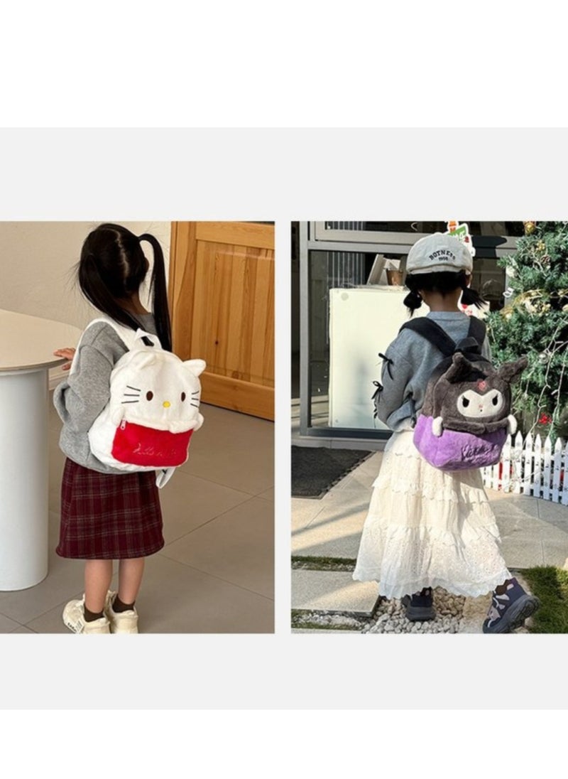Sanrio HelloKitty Plush Backpack, Mini Cartoon Double Strap Shoulder Bag, Soft Fluffy Casual Backpack for Women, Best Gifts for Her  - Image 5