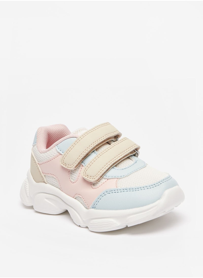 Flora Bella By Shoexpress - Girls Colourblocked Sneakers with Hook and Loop Closure - Image 1