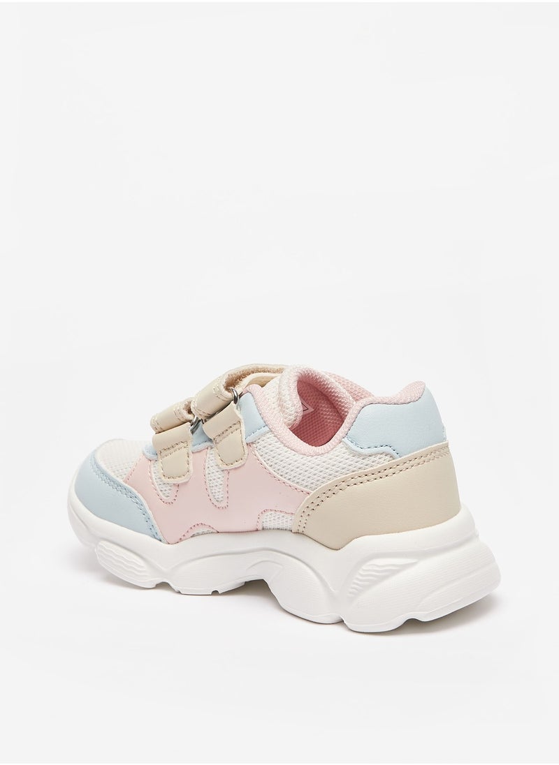 Flora Bella By Shoexpress - Girls Colourblocked Sneakers with Hook and Loop Closure - Image 1