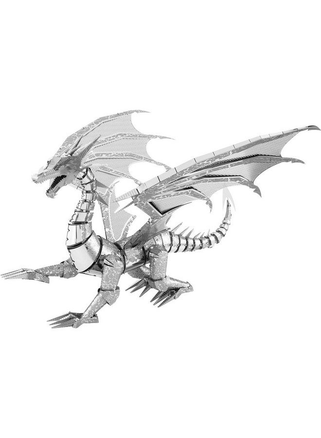 Fascinations Metal Earth ICONX 3D Metal Model Kits Dragon Set of 3 - Silver - Blue - Red - Image 2