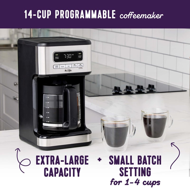 Mr. Coffee 14 Cup Programmable Coffee Maker Stainless Steel - Image 2