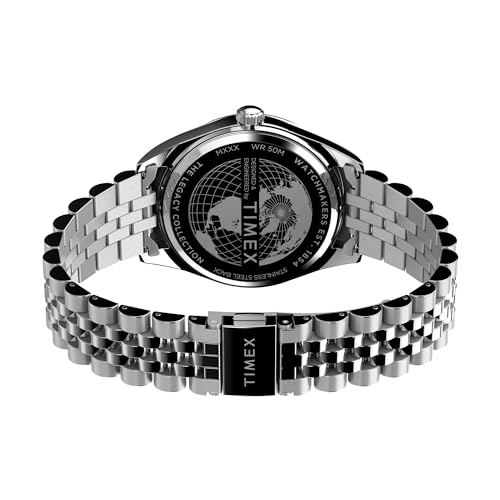 TIMEX Legacy Analog Watch for Man with Green Round Dial & Silver Stainless Steel Bracelet Band Water Resistant Men's Wrist Watches - TW2V68000UJ - Image 5