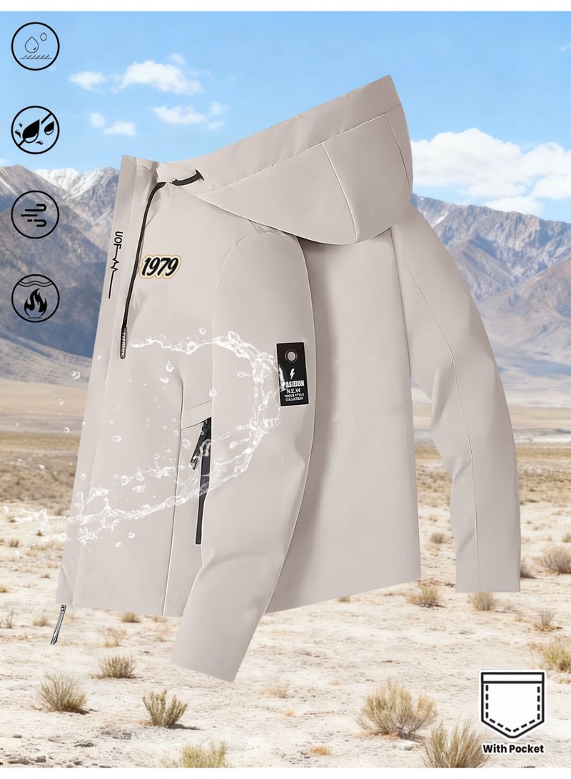 2026 New Men’s Waterproof and Anti-Stain Outdoor Sport/Casual/Street/Commuter Functional Style 1979 Printed Jacket
