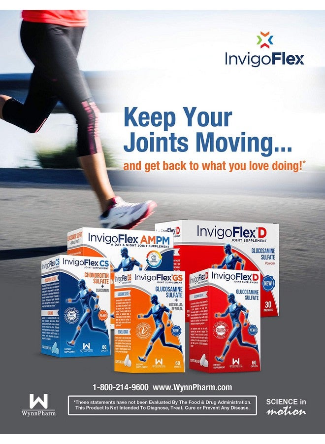 إنفيجو فليكس INVIGOFLEX® GS - كبريتات الجلوكوزامين (خالي من المحار والصوديوم وآمن للنباتيين) خالٍ من الكائنات المعدلة وراثيًا والغلوتين - مع نبات البوسويليا سيراتا - مكمل غذائي ممتاز للمفاصل للركبتين واليدين والظهر والورك - Image 2