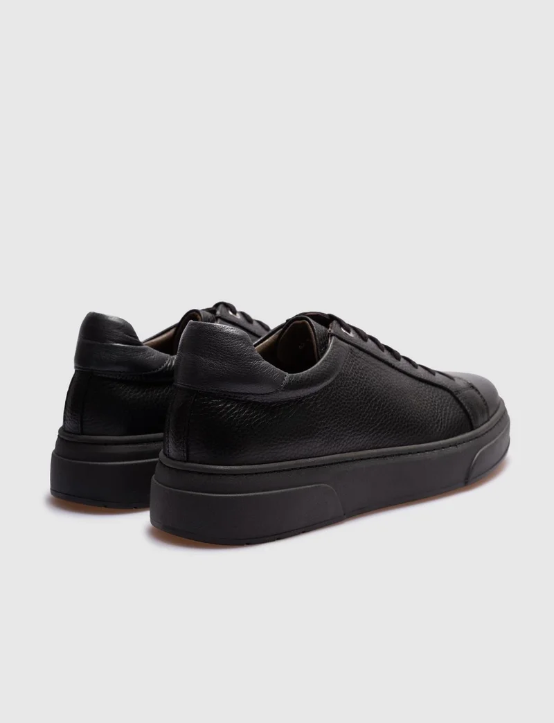 Cabani Leather Black Lace-Up Men's Casual Shoes