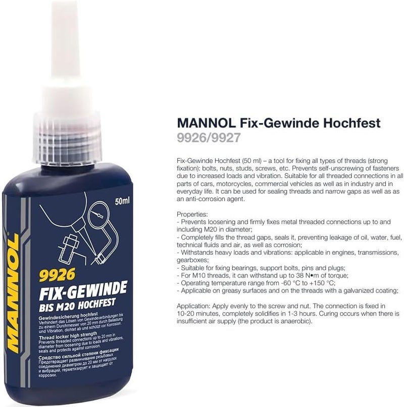 Mannol Fix-Gewinde Hochfest Thread Locker - 50ml - Image 3