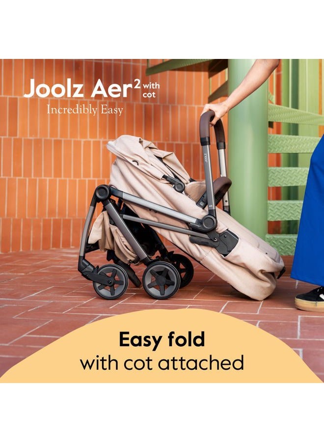 JOOLZ سرير الأطفال JOOLZ Aer² المدمج والخفيف الوزن | قابل للطي والوقوف الذاتي | مناسب للمواليد الجدد | أزرق بحري | مرتبة قابلة للتنفس | حماية من الشمس UPF 50+ | فائق الصغر | 90x42x15 سم | 3.9 كجم - Image 3